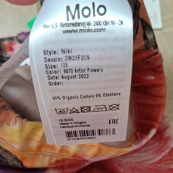 Molo Floral Long Sleeve Top and Leggings Set Size 8 - Picture 8 of 8